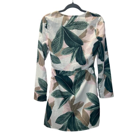 Missguided sexy mini dress with plunging neckline and palm print size 2 - Picture 3 of 6